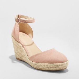 Blush Closed Toe Espadrille Wedge - BRAND NEW